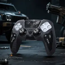 Capa de Silicone para Controle PS5|Design Estilo Mecha Antiderrapante e à Prova de Suor|Compatível com DualSense|Disponí