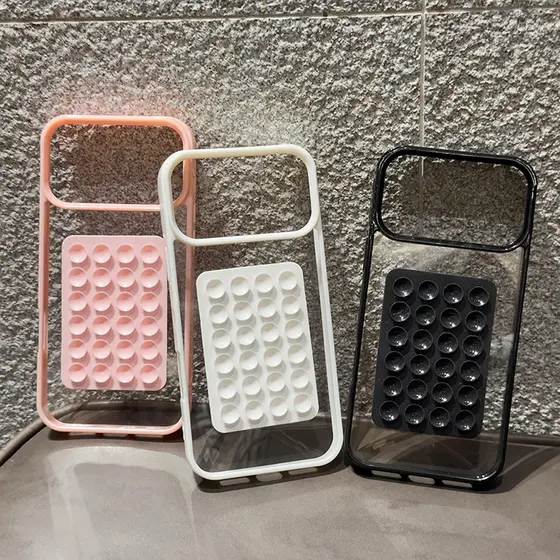 Capa De Telefone Com Ventosa 3D Para iPhone 17 16 15 14 13 12 11 Pro Max 7 8 Plus 16E 17Air X XS XR À Prova De Choque