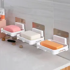 Kit de Ate 3 Saboneteira Sabonete Com Suporte Adesivo Sem Fura Parede