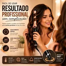 Modelador de Cachos 25mm Aquecimento Rápido Bivolt Cabo 360°