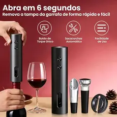 Saca Rolha Abridor De Vinho Elétrico Recarregável Automático Kit 4 Peças Carregamento por usb - LM TECH STORE