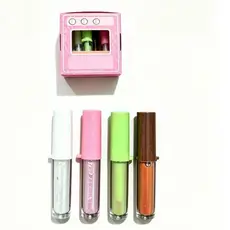 Kit Maquiagem Labios Feminino EstojoFormato Coracao, Gloss Labial BrilhanteHidratante para Look Doce