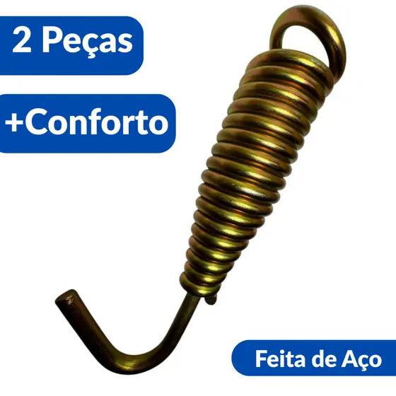 Par de Molas Bicromatizadas para Rede de Descanso | Aço Carbono | Suporta Até 300kg