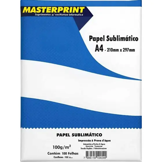 Papel Fotográfico  Masterprint  Papel Sublimatico A4 100g 100 Folhas