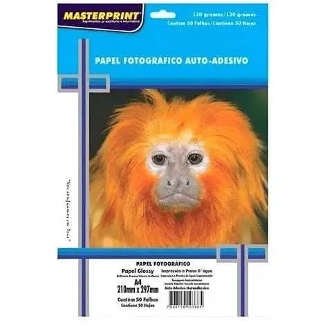 Papel Fotográfico Glossy Auto-adesivo 50 folhas 130g MASTERPRINT