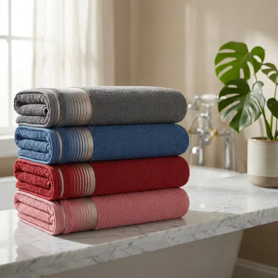 Kit 04 Toalha Banho Luxo 100% Algodão 75x150cm Macia, Gigante e Super Absorvente KIT 4 Un