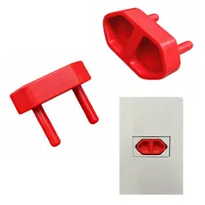 Kit 30 Protetor de Tomada Tampão Vermelho Segurança Bebê Choque Elétrico