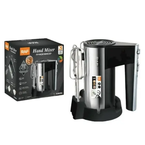 Batedeira Elétrica Raf R.6629A Hand Mixer 5 Velocidades 120W 220V
