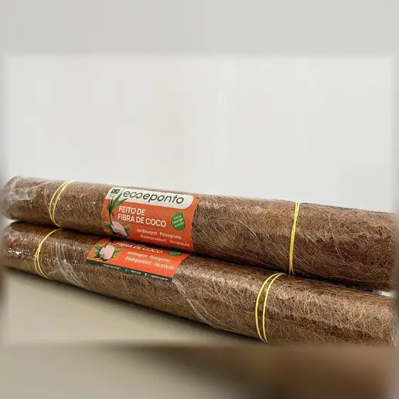 Manta Fofa de Fibra de Coco 2mx0,50cm Orgânica Drenagem Orquídea Jardim Vasos 100% Natural