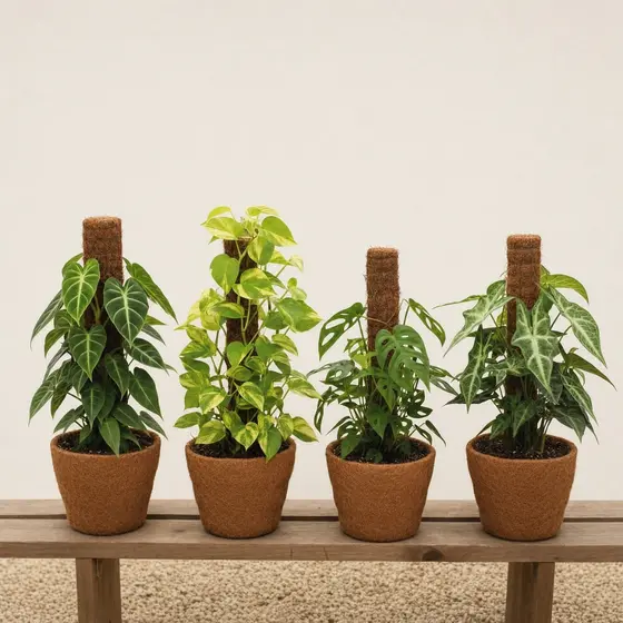 Tutor de Fibra de Coco 30cm Suporte para Plantas Trepadeiras Monstera Jiboia Filodendro Orquídea Samambaia