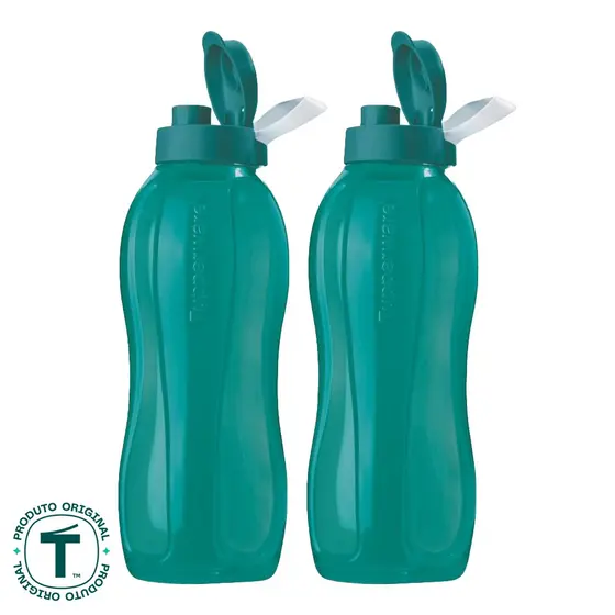 Kit com 2 Garrafas de Água Tupperware Eco Tupper Verde Água 1,5L