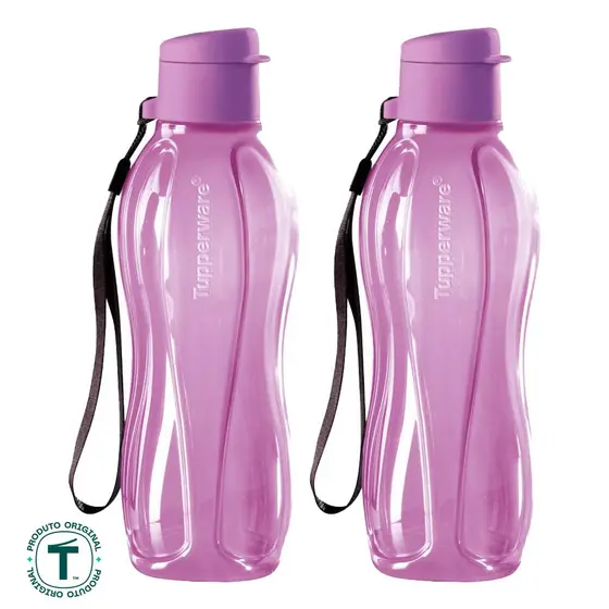 Kit com 2 Garrafas de Água Tupperware Eco Tupper Lilás 500ml
