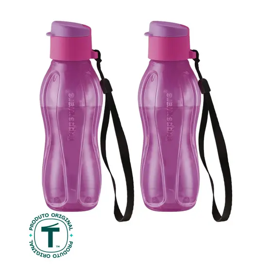 Kit com 2 Garrafas de Água Tupperware Eco Tupper Roxa 310ml