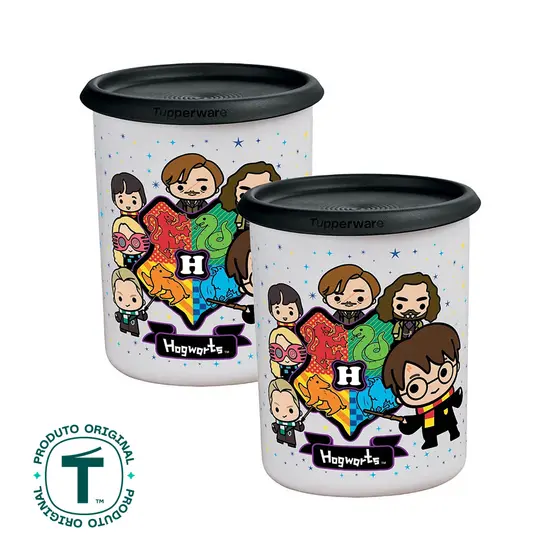 Kit 2 Potes Tupperware Instantânea Mágica Harry Potter Colorido 1,3L