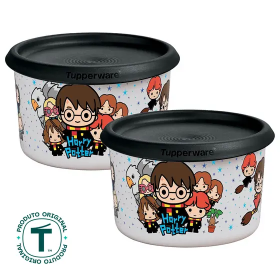 Kit 2 Potes Tupperware Mini Instantânea Mágica Harry Potter Colorido 575ml