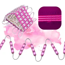 20 Módulos 3 Led Luminoso Injetado 1.5w 12v Ip67 ROSA 10/20