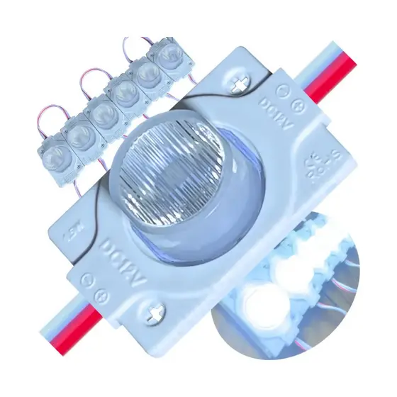 20 pçs Módulo Led 12v 3030 1,5w Led Branco Frio 6500k Mega Lente