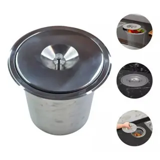 Lixeira de Embutir Inox Para Pia - 5 Litros