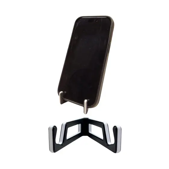 Suporte Celular Dobrável 3D Minimalista Preto Brinde