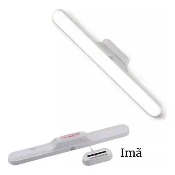 Lâmpada Led Magnética 3 Cores Dimerizável Escritório 30cm Branco Neutro Quente