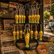 Kit Expositor De Chaveiros Copa Do Mundo Taça Troféu 28 peças Chaveiros