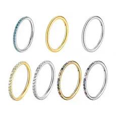 Piercing Argola de Titânio Cravejado com Zircônias  Brilho Luxuoso | Hipoalergênico e Resistente