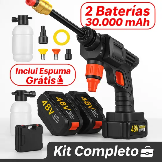 Lavadora de Alta Pressão Bivolt Portátil Profissional Sem Fio Recarregável Original
