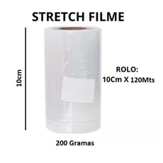 Plastico Bobina Strech 10Cm X 120 Metros Filme de Embalagem Multiuso Volante União Produtos Mala Etc