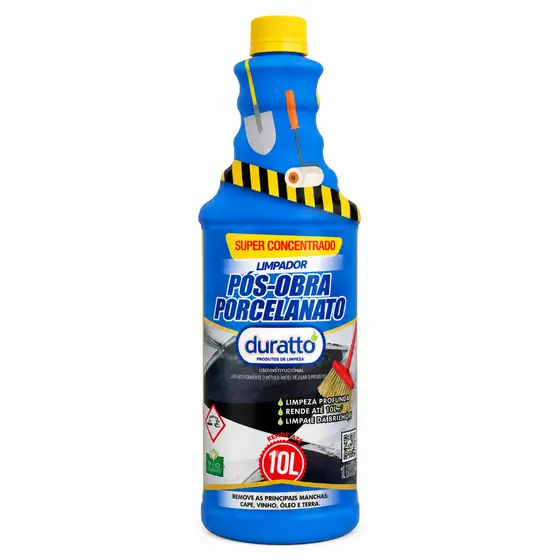 Limpador Porcelanato Pós Reforma Obra Limpeza Pesada - 1 litro Super Concentrado RENDIMENTO 10Litros