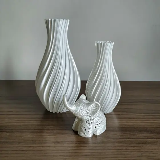 kit 2 vasos decorativos com estatueta de elefante - design moderno varias cores ideal para presente