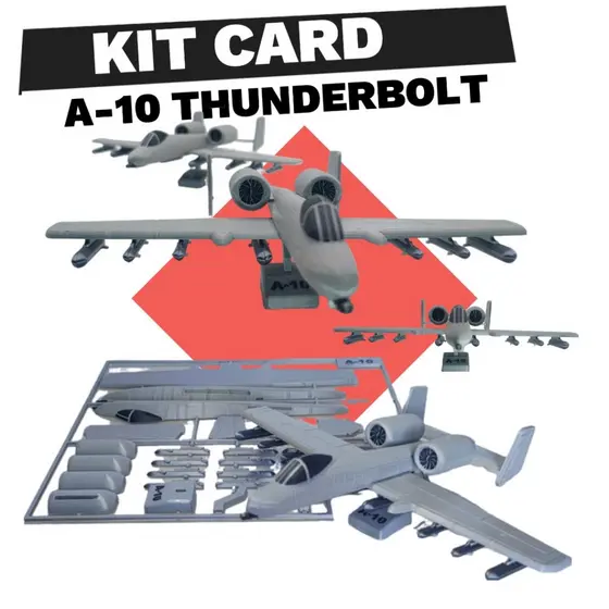 Kit De Montagem A10 Thunderbold Kit Card - miniatura Colecionavel A10 thunderbolt