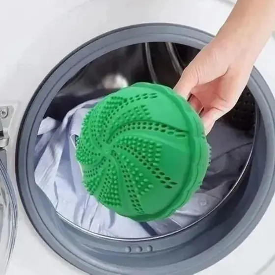 Bola Mágica Para Máquina De Lavar Roupas Elimina Fiapos E Pelos Com Limpeza Profunda