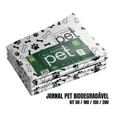 Kit Jornal Pet Higiênico 100 Folhas Biodegradável Atóxico Não Mancha