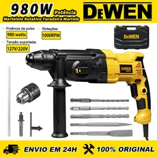 Martelete Rompedor e Rotativo 980W 3 em 1 Rompedor Demolidor Perfurador 26MM com 3 Modos