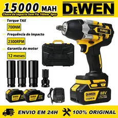Chave de Impacto Elétrica 700 NM 88V 2 Baterias Motor Brushless 3 em 1 Parafusadeira Furadeira
