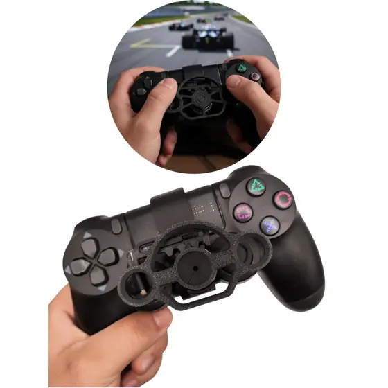 Mini Volante Para Controle Playstation 4 Ps4 Adaptador Preto