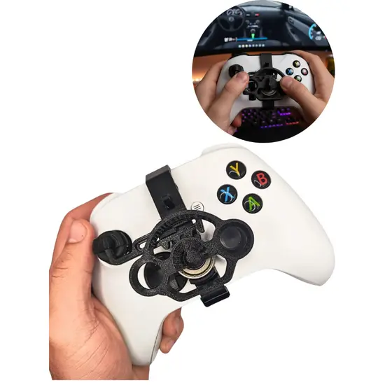 Volante Mini Direção Para Controle Xbox One S Ou X Preto Adaptador