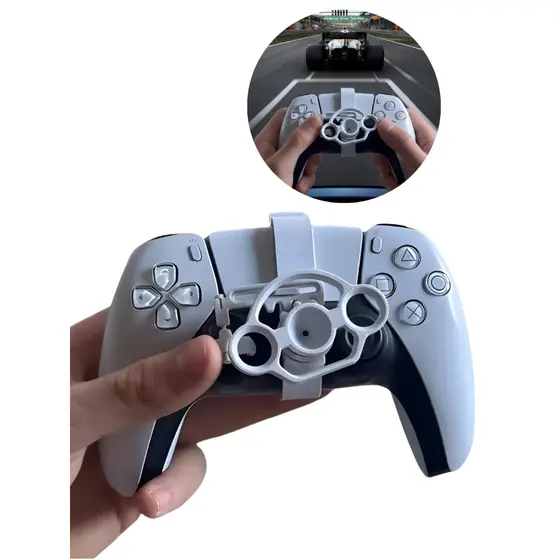 Mini Volante Para Controle Playstation 5 Ps5 Adaptador Branco