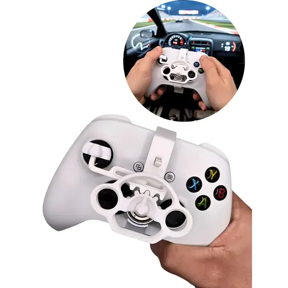 Mini Volante Direção Controle Xbox Series S Ou X Adaptador Branco