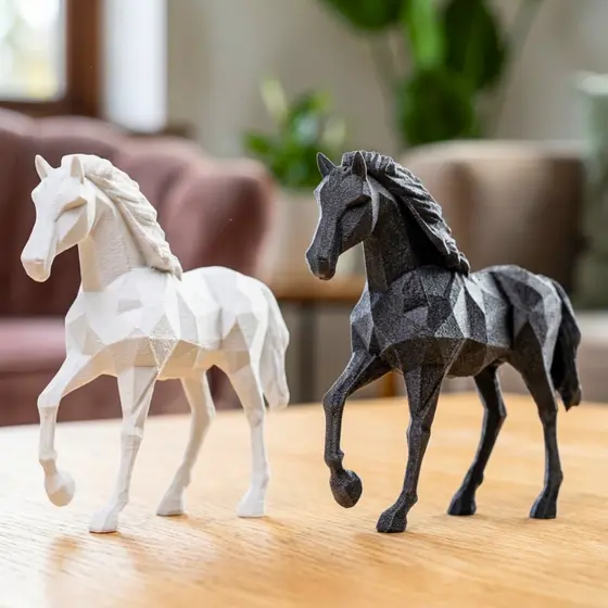 Kit 2 Cavalos Decoração Luxo Escultura Sala Escritório Rack Presente Mesa