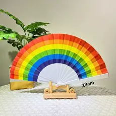 Leque Colorido Arco-íris Grande Para Festa Dança Carnaval Decoração