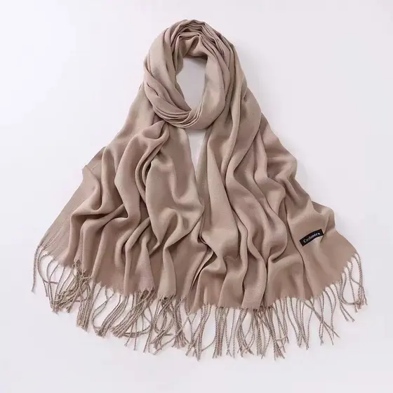 123chic Cachecol Tipo Pashimina Echarpe Lenço Liso Inverno Moda Feminina 210G