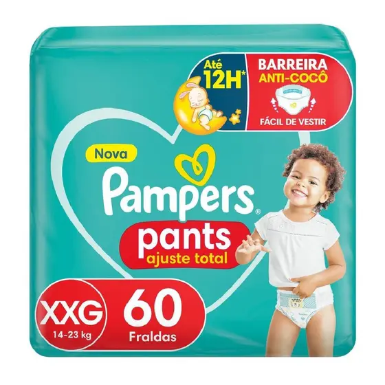 Fraldas Pampers Pants Ajuste Total Tamanho Xxg 60 Unidades