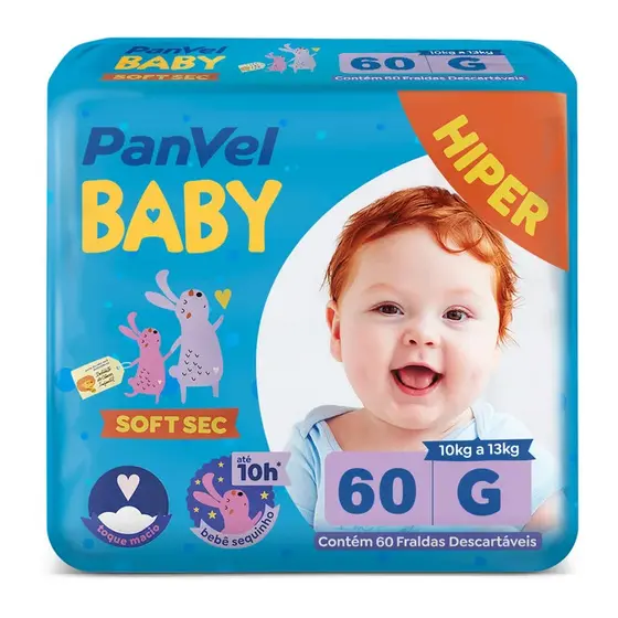Fralda Panvel Baby Soft Sec G Com 60 Unidades