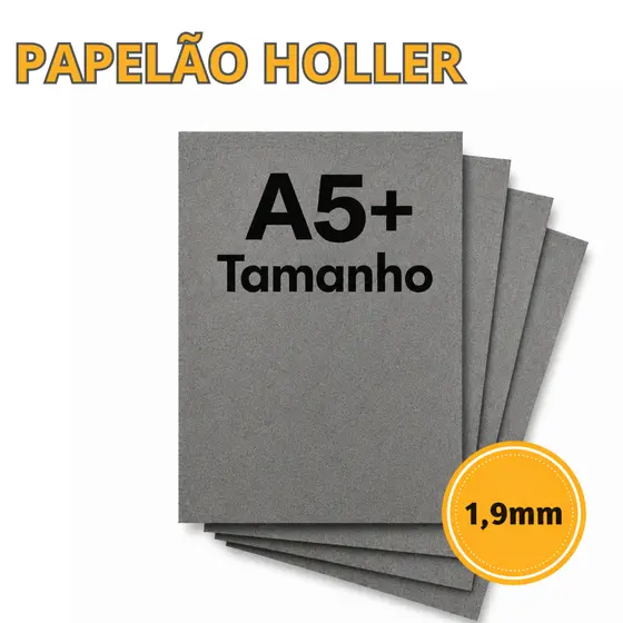 Kit PAPELÃO CINZA HOLLER 1,9mm FORMATOS A4, A3, e A5+