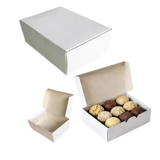 Kit 100 Caixa Branca Para Delivery Fastfood Doces REF01