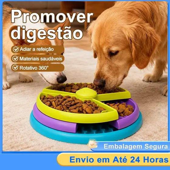 Comedouro Interativo Lento e Educativo Com Diferentes Texturas - Para Cães e Gatos