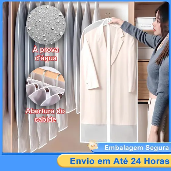 Kit 5 Pecas Organizador Roupas Poeira Tampa Protetora Contra Capa Casaco Anti mofo Organizador
