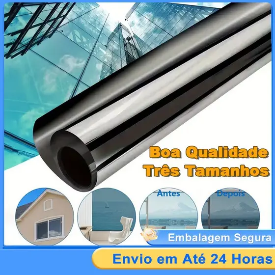 Película Tipo Insulfilm Prata Espelhada Refletiva G5 Poliéster Profissional 50cm