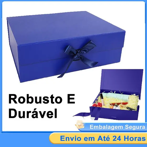 Caixa Presente Dobravél Rígida De Papel E Cetim Poder Escolher Cores Caixa Presente Imã  - 1 Unidade